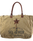 OHLAY KB334 TOTE Upcycled Canvas Genuine Leather women bag western handbag purse