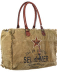 OHLAY KB331 TOTE Upcycled Canvas Genuine Leather women bag western handbag purse