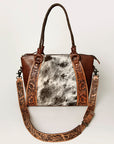 American Darling ADBG923 Tote Hand Tooled Hair-On Genuine Leather Women Bag Western Handbag Purse