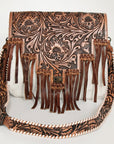 American Darling ADBG925 Messenger Hand Tooled Hair-On Genuine Leather Women Bag Western Handbag Purse