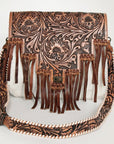 American Darling ADBGI153 Large Crossbody Hand Tooled Hair-On Genuine Leather Women Bag Western Handbag Purse