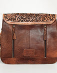 American Darling ADBG925 Messenger Hand Tooled Hair-On Genuine Leather Women Bag Western Handbag Purse