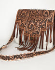 American Darling ADBG925 Messenger Hand Tooled Hair-On Genuine Leather Women Bag Western Handbag Purse