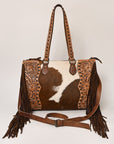 American Darling ADBG930 Tote Hand Tooled Hair-On Genuine Leather Women Bag Western Handbag Purse
