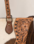American Darling ADBG930 Tote Hand Tooled Hair-On Genuine Leather Women Bag Western Handbag Purse