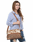 American Darling ADBG931 Crossbody Hand Tooled Hair-On Genuine Leather Women Bag Western Handbag Purse
