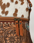 American Darling ADBG931 Crossbody Hand Tooled Hair-On Genuine Leather Women Bag Western Handbag Purse