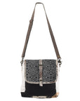 OHLAY MESSENGER Upcycled Canvas Hair-on Genuine Leather women bag western handbag purse