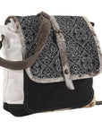 OHLAY MESSENGER Upcycled Canvas Hair-on Genuine Leather women bag western handbag purse