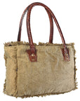 OHLAY KB332 TOTE Upcycled Canvas Genuine Leather women bag western handbag purse
