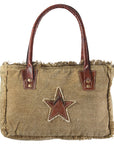 OHLAY KB332 TOTE Upcycled Canvas Genuine Leather women bag western handbag purse