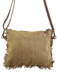 OHLAY KB335 Cross Body Upcycled Canvas Genuine Leather women bag western handbag purse