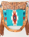 American Darling Signature Crossbody Hand Tooled Saddle Blanket Genuine Leather Women Bag Western Handbag Purse
