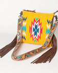 American Darling Hand Tooled Saddle Blanket Genuine Leather Women Bag Western Handbag Purse