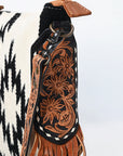 American Darling Hand Tooled Saddle Blanket Genuine Leather Women Bag Western Handbag Purse