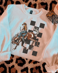 Checkered Cowboy TEE or CREWNECK