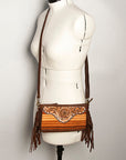 American Darling Small Crossbody Hand Tooled Saddle Blanket Genuine Leather Women Bag Western Handbag Purse