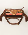 American Darling Small Crossbody Hand Tooled Saddle Blanket Genuine Leather Women Bag Western Handbag Purse