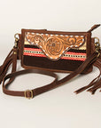 American Darling Small Crossbody Hand Tooled Saddle Blanket Genuine Leather Women Bag Western Handbag Purse