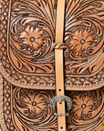 Hilason Floral Western Horse Leather Saddle Bag Heavyduty Traditional Trail Ride