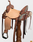 Hilason Western Horse Barrel Flex Trail Saddle American Leather Brown