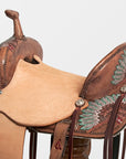 Hilason Western Horse Barrel Flex Trail Saddle American Leather Brown