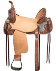 Hilason Western Horse Barrel Flex Trail Saddle American Leather Brown