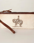 American Darling ADBG344BO Wristlet Hair On Genuine Leather women bag western handbag purse
