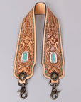 American Darling ADSTF167 Hand Tooled Genuine Leather Crossbody Handle Strap For Bags 28" L x 3" W