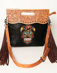 American Darling Clutch Hand Tooled Hair on Genuine Leather Western Women Bag Handbag Purse | Purses for Cute