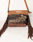 American Darling Clutch Hand Tooled Hair on Genuine Leather Western Women Bag Handbag Purse | Purses for Cute