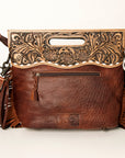 American Darling Clutch Hand Tooled Hair on Genuine Leather Western Women Bag Handbag Purse | Purses for Cute
