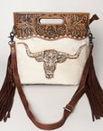 American Darling Clutch Hand Tooled Hair on Genuine Leather Western Women Bag Handbag Purse | Purses for Cute