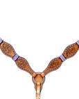 HILASON Western Horse Breast Collar Headstall Rawhide Braided American Leather Tan
