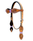 HILASON Western Horse Breast Collar Headstall Rawhide Braided American Leather Tan