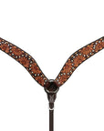 Bar H Equine Genuine Western American Leather Horse Premium Headstall & Breast Collar Set