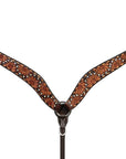 Bar H Equine Genuine Western American Leather Horse Premium Headstall & Breast Collar Set