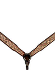 Bar H Equine Horse Genuine Leather Hand Tooled Breast Collar ,Headstall Brown