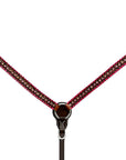 Bar H Equine Horse Genuine Leather Buckstitch Stud Breast Collar ,Headstall Brown