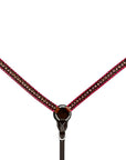 Bar H Equine Horse Genuine Leather Buckstitch Stud Breast Collar ,Headstall Brown