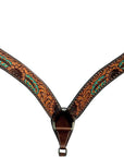 Bar H Equine Genuine Western American Leather Horse Premium Headstall & Breast Collar Set