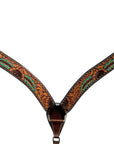 Bar H Equine Genuine Western American Leather Horse Premium Headstall & Breast Collar Set