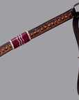 BAR H EQUINE Horse Hand Carved Breast Collar Headstall Genuine Leather Brown