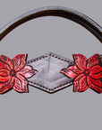 BAR H EQUINE Horse Hand Painted Breast Collar Headstall Genuine Leather Brown