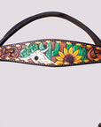 BAR H EQUINE Western Horse Floral Hand Painted Genuine Leather Headstall Brown