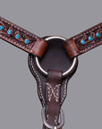 BAR H EQUINE Western Horse Genuine Leather Tack Set Dark Brown