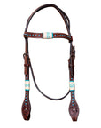 BAR H EQUINE Western Horse Genuine Leather Tack Set Dark Brown