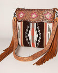 American Darling ADBGZ639 Signature Crossbody Hand Tooled Saddle Blanket Genuine Leather Women Bag Western Handbag Purse