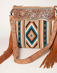 American Darling ADBGZ640 Signature Crossbody Hand Tooled Saddle Blanket Genuine Leather Women Bag Western Handbag Purse