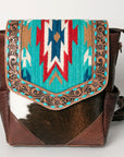 ADBG845C American Darling Saddle Blanket Hair On Genuine Leather Women Bag Western Handbag Purse